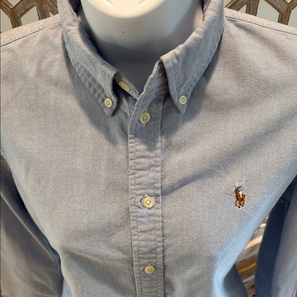 Ralph Lauren Bsr Blue Cotton Oxford Shirt Size M Custom Fit - Picture 6 of 12